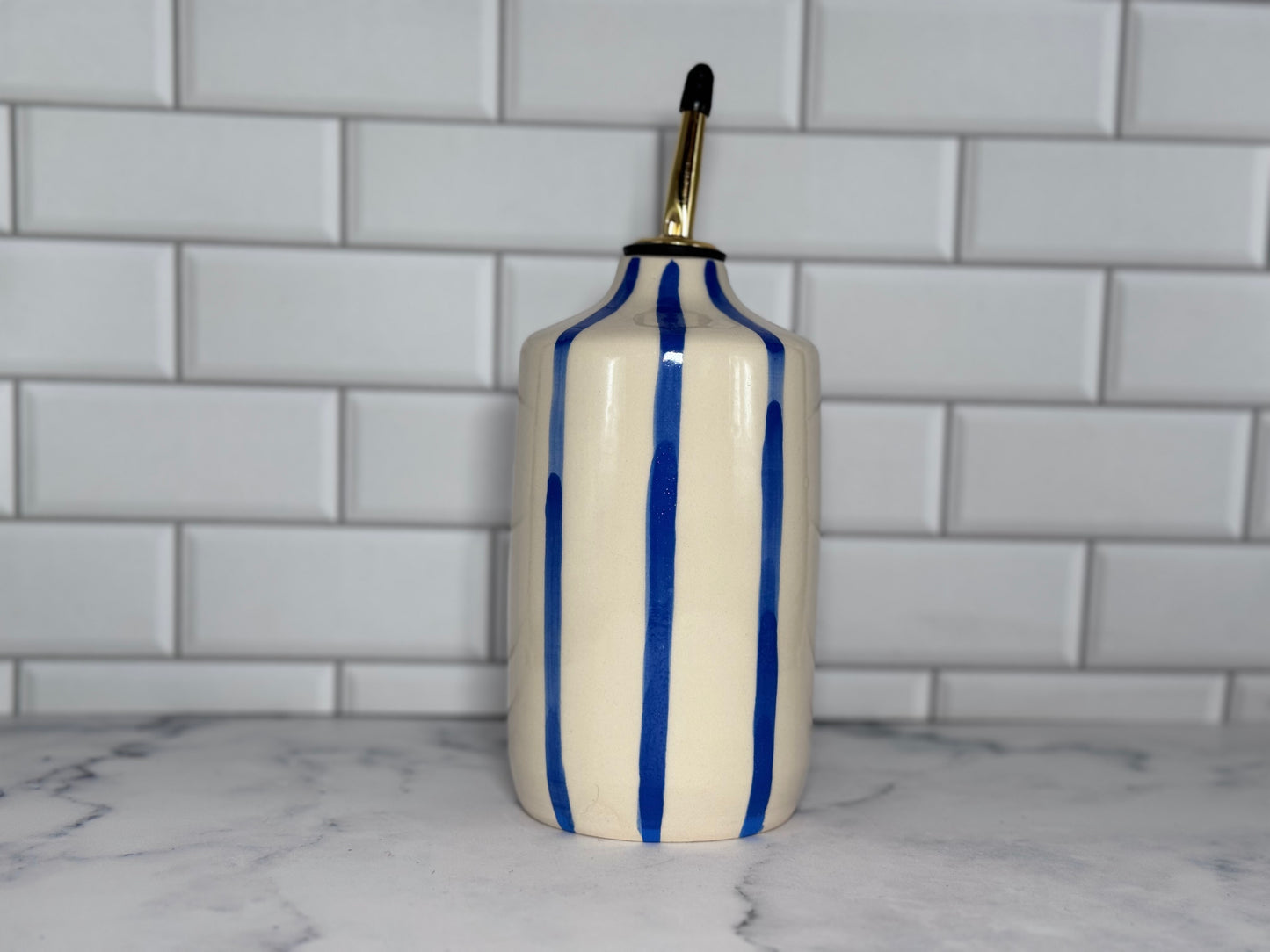 Striped Kitchen Oil Bottle