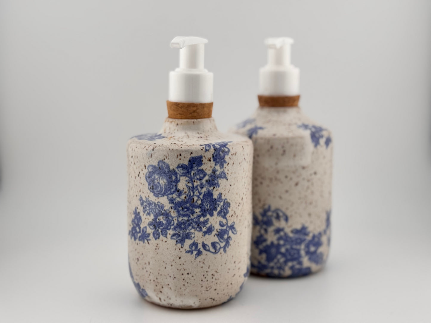 Blue Floral Soap Pump