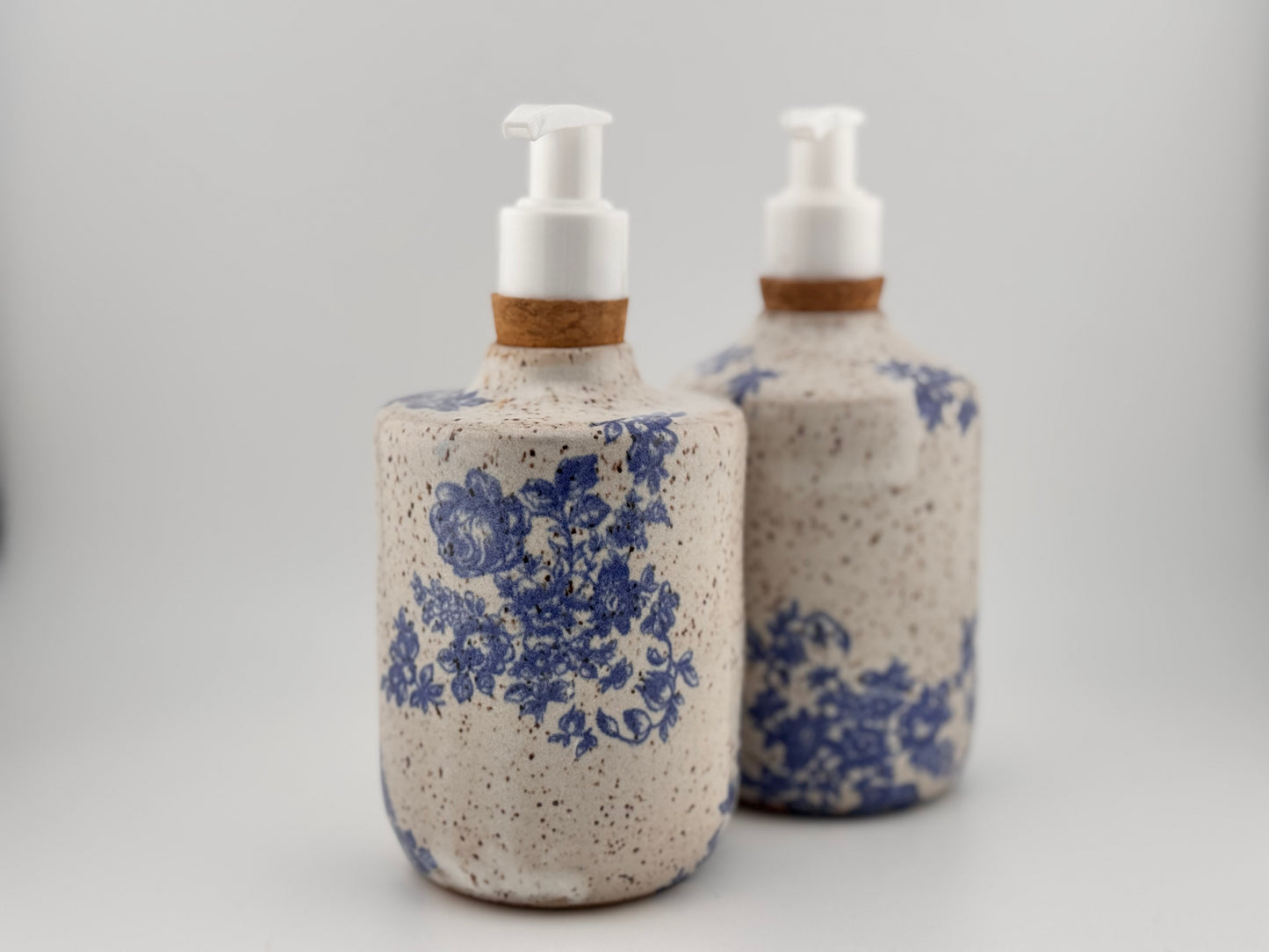 Blue Floral Soap Pump