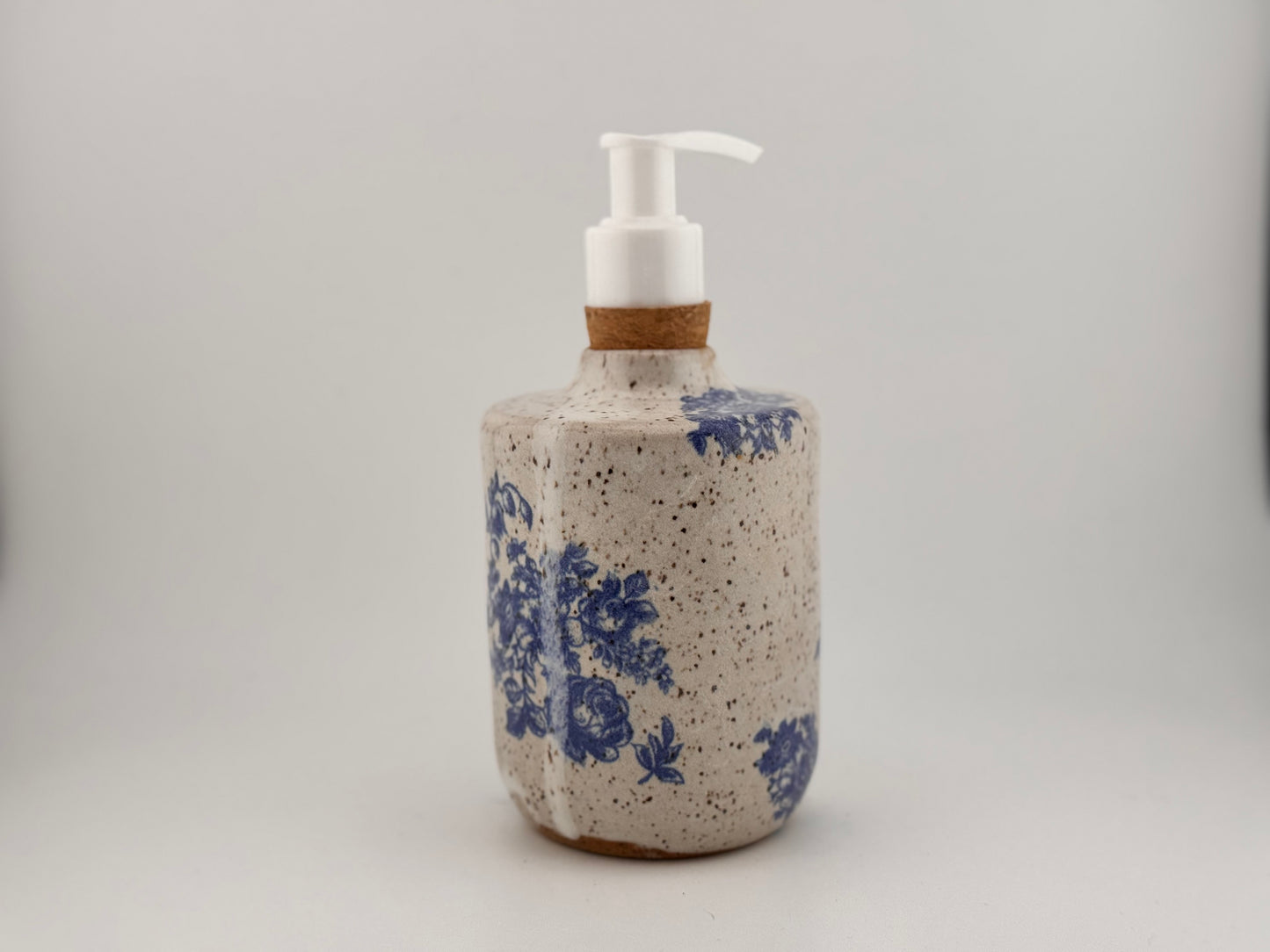 Blue Floral Soap Pump